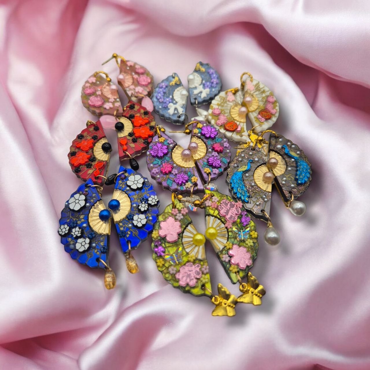 La maison des glycines | Boucles d'oreilles éventail
