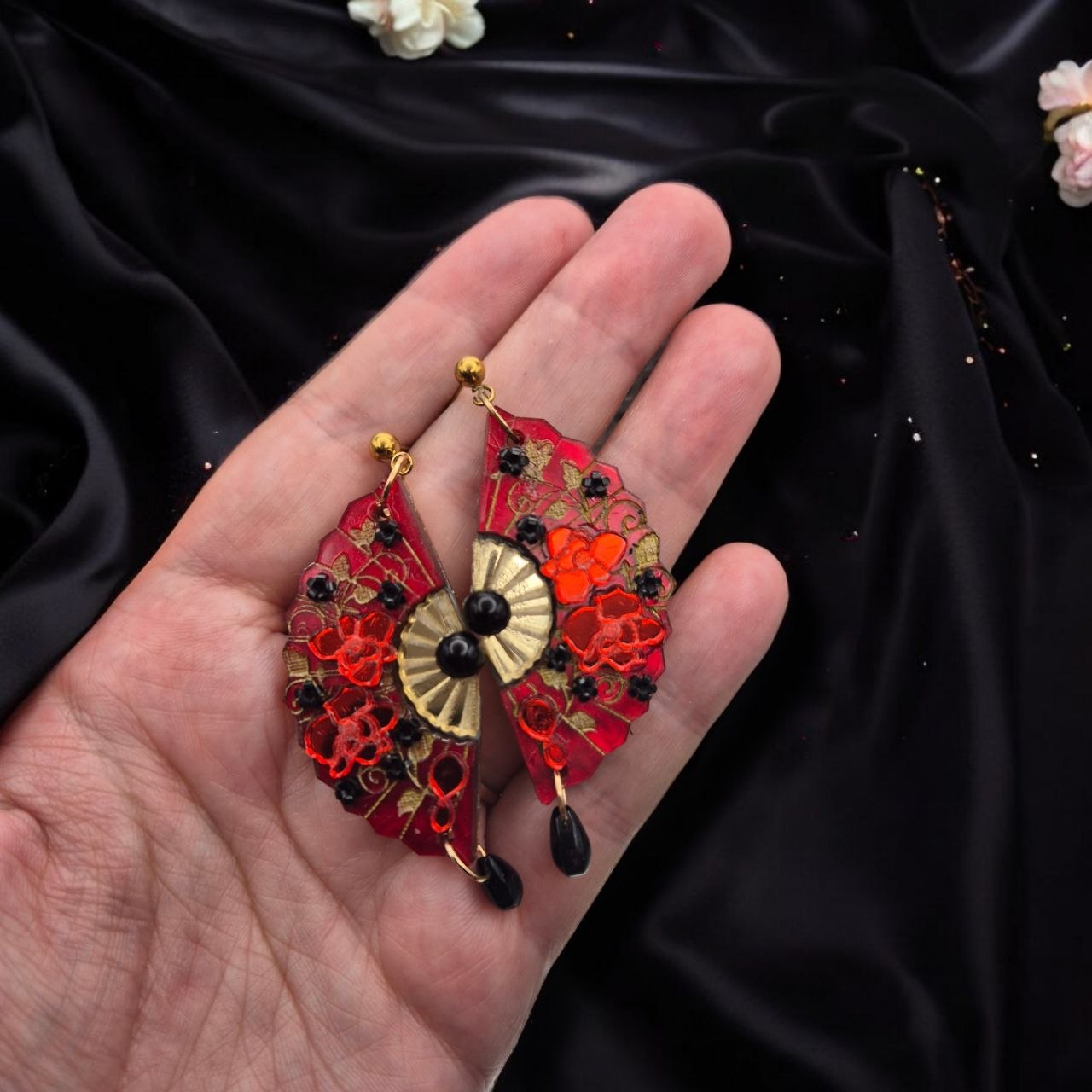 La Grande Dame | Boucles d'oreilles éventail