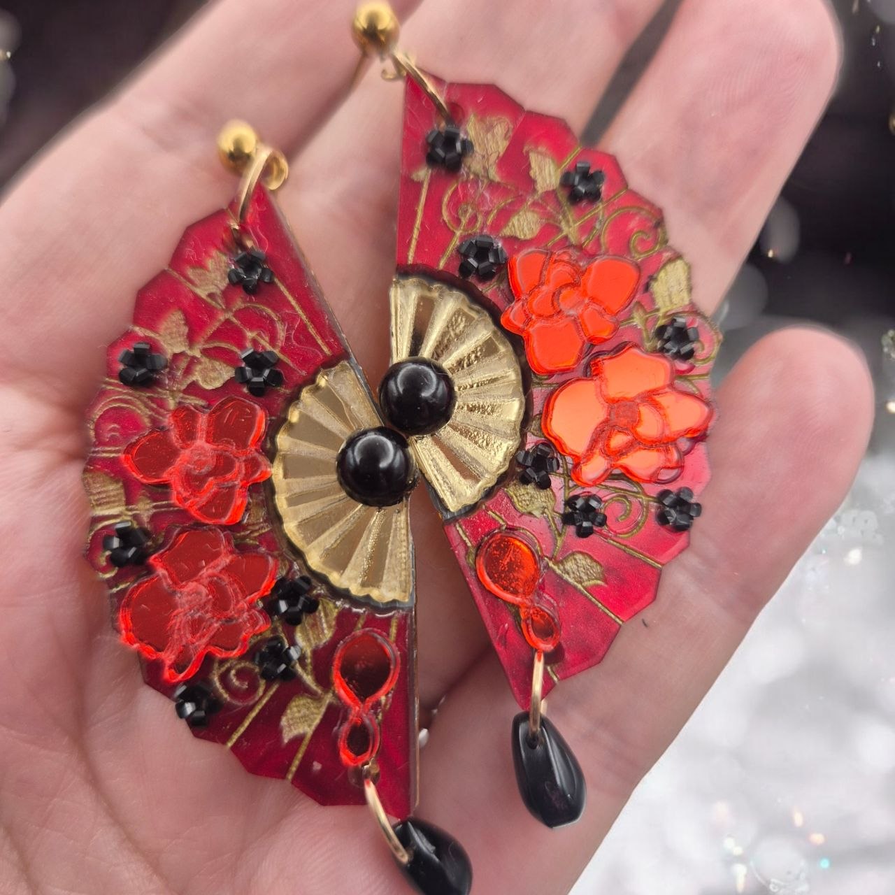 La Grande Dame | Boucles d'oreilles éventail