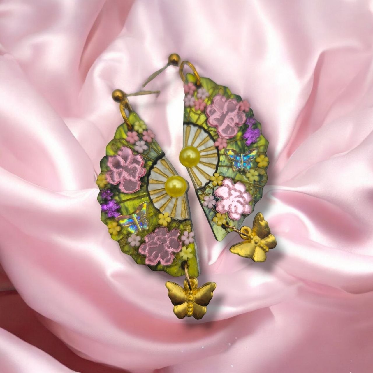 Les papillons de Mayfair | Boucles d'oreilles éventail